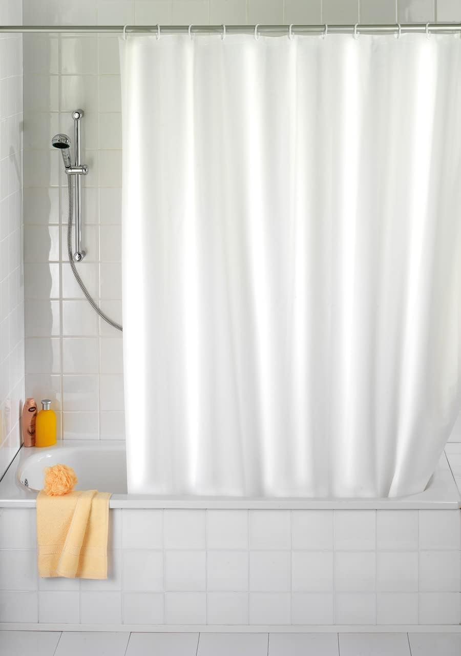 Wenko 19103100, PlasticÃ‚ -Ã‚ PEVA Shower Curtain Plain WhiteÃ‚ -Ã‚ Waterproof, Easy, 25Ã‚ cm, White, White, 120 x 200 cm by Wenko