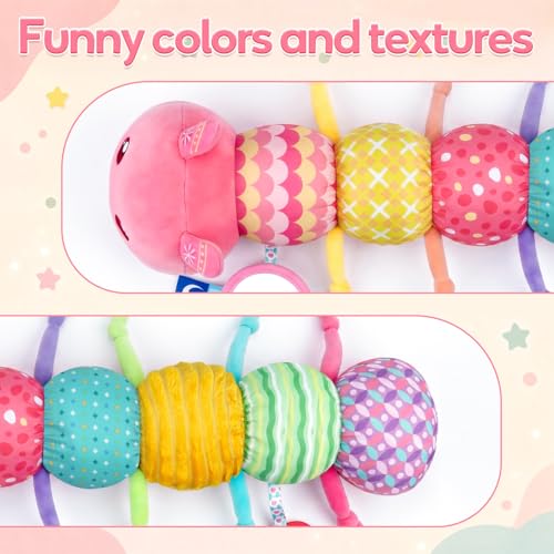 Image of Baby Sensory Toys 0-6 Months Musical Stuffed Caterpillar Tummy Time Toys