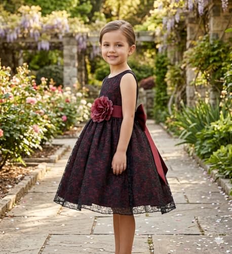Image of Baby Girl's Poly Satin Flower Net Summer Knee Length Frock Kids Wear Birthday Dress