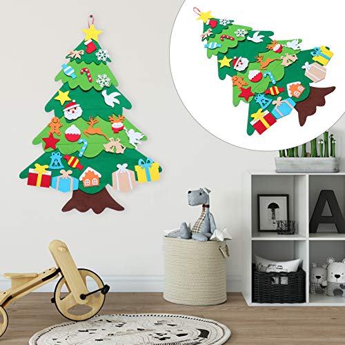 KESYOO Feltro Ãrvore de Natal Conjunto Auto Feito à Mão Porta de Parede Pendurado Ãrvore de Natal Es