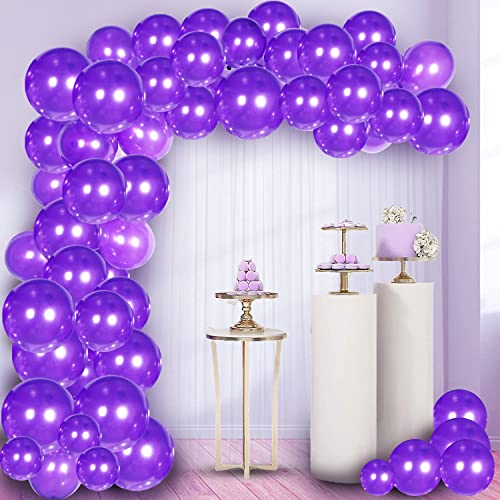 Image of Party Propz Purple Balloons For Birthday Decoration - Set of 50 Pcs Purple Balloons For Decoration | purple theme birthday decorations | Metallic Balloons for Decoration (Latex)