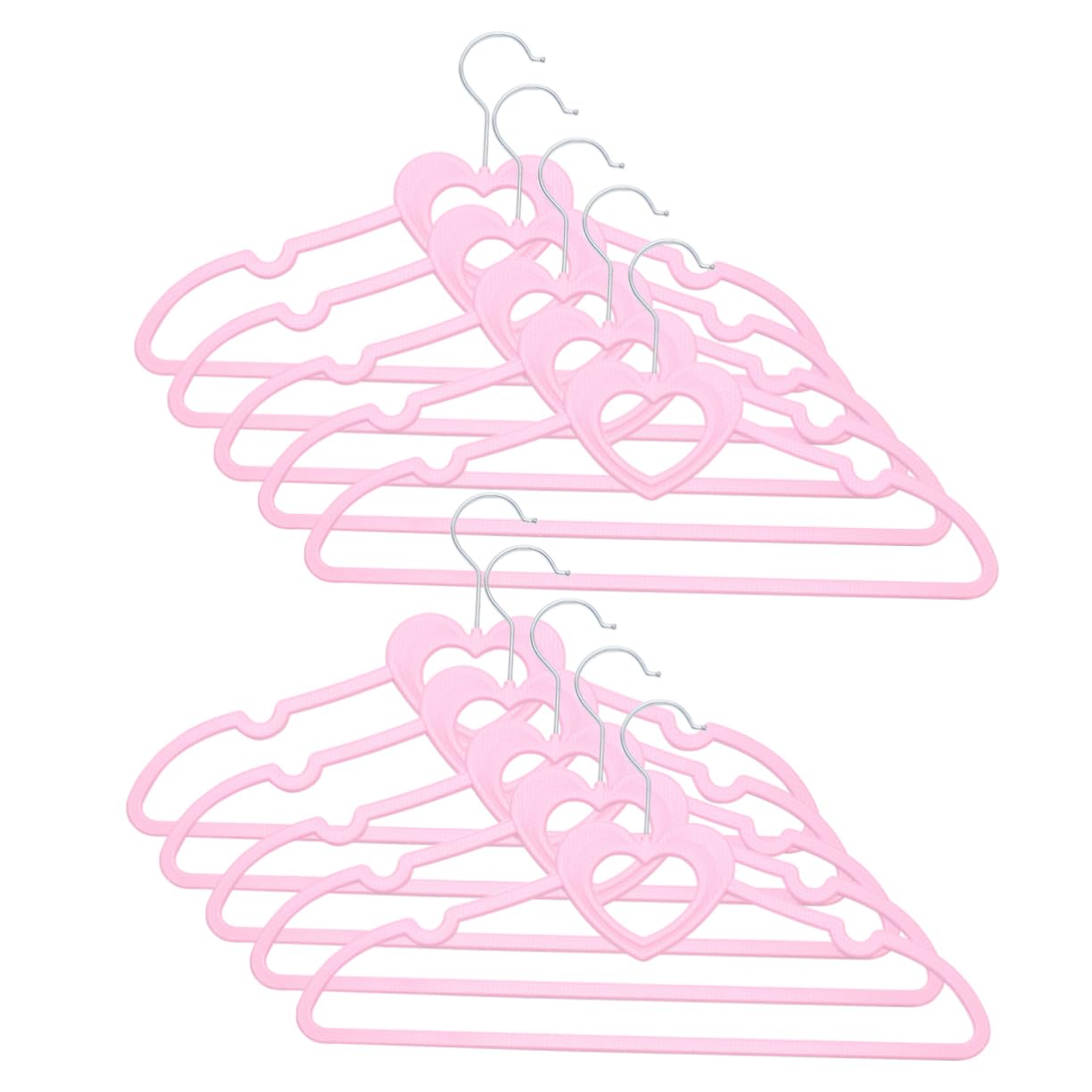 SOLUSTRE 10Pcs Pink Shape Plastic Coat Hanger Versatile Non Slip Clothes Hangers for Home Organization Cute Design for All Garments Random Styles Included