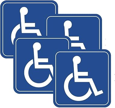 Disabled Badge Sticker   Mobility Car Window Decal for Disabled Drivers   Vinyl Disability Sign for Vehicles, Vans & Bumpers 4Packs