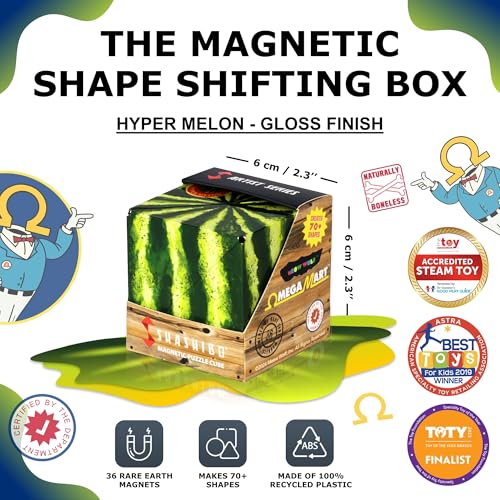 Image of Shashibo DODECA Magnetic Puzzle Cube, Sensory Fidget Toy for Adults & Kids, Stress Relief Fidget Toy for All Ages, Cool Fidget Toys for Desk, Shape Shifting Box, 100+ Possible Shapes