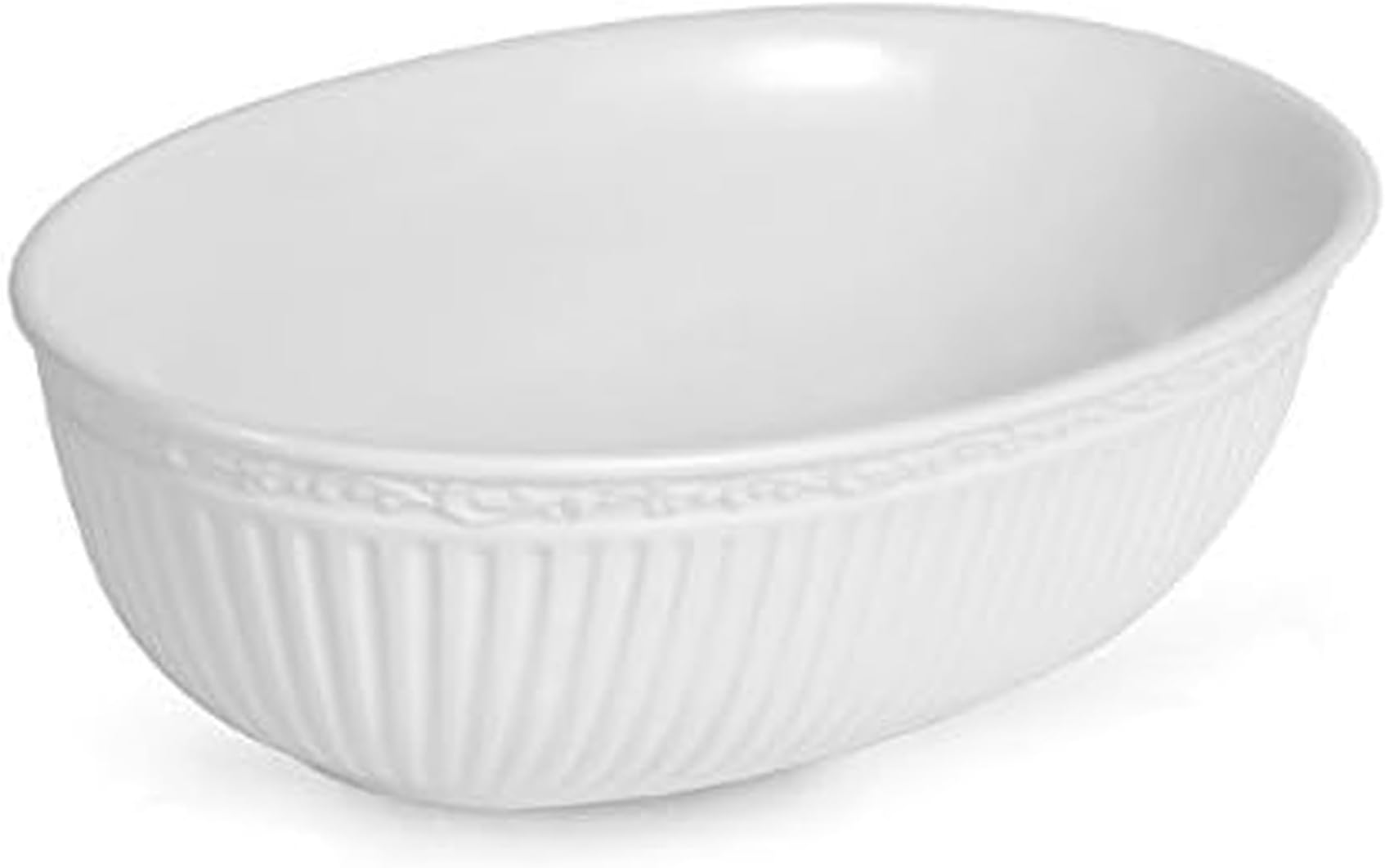 Mikasa Italian Countryside Oval Serving Bowl, 10.5", White