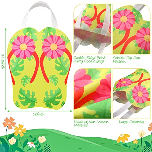 Silkfly 24 Pcs Flip Flop Tote Bags Non Woven Reusable Summer Beach Party Favor Tropical Gift Hawaiian Goodie Bags Bulk with Handles for Kids Birthday Hawaii Luau Party Decorations - Thumbnail 3