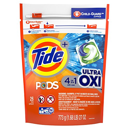 Tide Pods Ultra Oxi Liquid Detergent Pacs, 26 Count (Packaging May Vary)