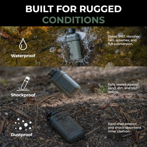Image of NESTOUT Rugged Power Bank, 10000mAh Outdoor Battery Charger, 20W USB-C Fast Charging PD, Waterproof IP67, Durable Shockproof, Battery Pack for iPhone Hiking Travel Camping (Olive Green, 10000mAh)