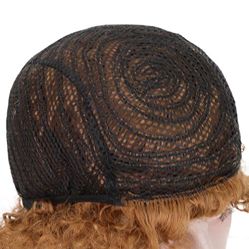 Aicker Short Afro Kinky Curly Wig For Men Women, Synthetic Funny Cosplay Wigs, Costume Party Hair Replacement Heat Resistant Fiber(Brown) #TOP6