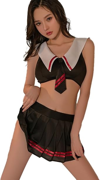 Womens cosplay sexy female student mini lingerie Japanese anime kawaii Halloween student pleated skirt