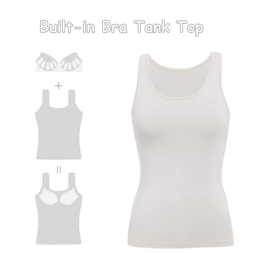 STARBILD Canotte da Donna con Reggiseno a Mensola Incorporato Cinghia Ampia Canottiera Senza Maniche Canotta Imbottita di Base per Un Abbigliamento Casual Quotidiano