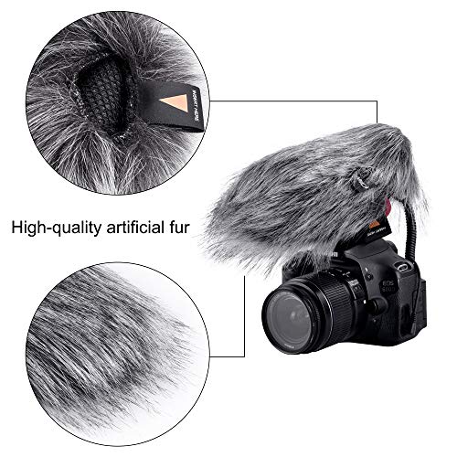 Comica CVM-MF2 Outdoor Microphone Furry Windscreen Muff Professional Wind Cover Compatible with CVM-V30 LITE Shotgun Video Microphone
