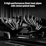 be quiet! Pure Rock Pro 3 Black CPU Air Cooler | 6 High Performance 6mm Heat Pipes with HDT Technology | 120mm Quiet PWM Fan | AMD:AM4 AM5/Intel LGA 1700/1150/1151/1200 | Black | BK042 - Image 3