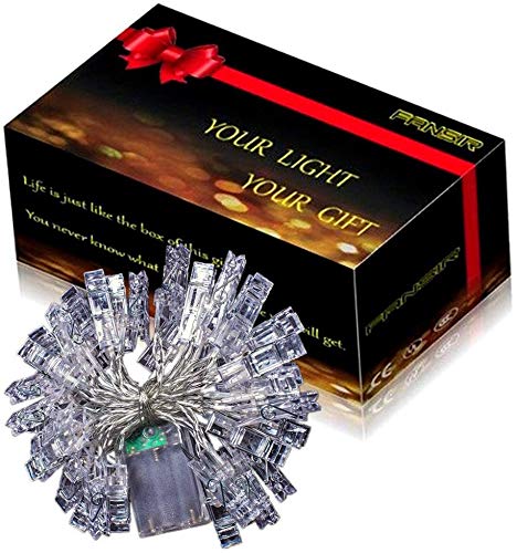 Fansir 20 Led Photo Clip String Lights, 3 Modes 7.2 Ft Led Clips Lights Battery Powered String Lights Lamp For Home/Party/Christmas Decoration Birthday Wedding Party Festival Decor(Warm White) #TOP6