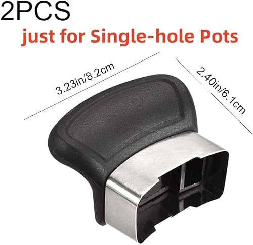 HUAZEXINX 2 Pcs Replacement Handles for Single-Hole Pots and Pans,Pot Short Side Handles Sauce Pot Panhandle with Screw for Pressure Pan Black Type Cooker Steamer - Thumbnail 3