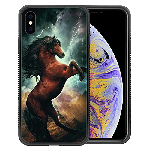 Zhegailian Iphone Xr Case,Extraordinary Spirit Horse Iphone Xr Cases For Girls,Non-Slip Pattern Design Back Cover [Shock Absorption] Soft Tpu Bumper Frame Support Case For Iphone Xr 6.1-Inch Horse #TOP17