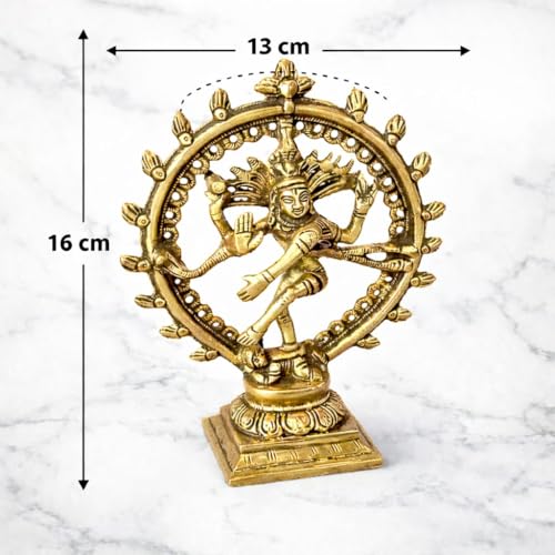 Estatua de Shiva Nataraja de latón 6.5 pulg miniatura 2