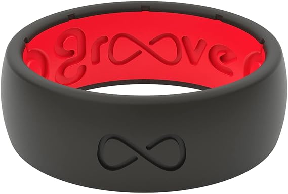 Groove Life Solid Silicone Ring Breathable Rubber Wedding Rings for Men, Lifetime Coverage, Unique Design, Comfort Fit Ring