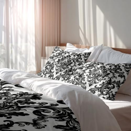 Housse de couette baroque pour très grand lit imprimé floral - 3