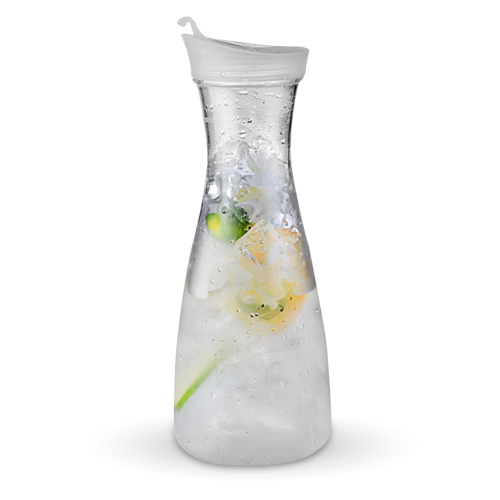 Caraffa Per Acqua con Coperchio Ribaltabile, Brocca Per Acqua in Acrilico Contenitori Per Succhi con Coperchi Per Frigorifero Presa Stretta E Facile Per Tè Freddo, Succhi di Frutta, Bevande(600ml
