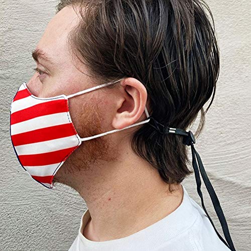 Touber 5 Pack Face Cover Lanyard Strap, Adjustable Face Cover Strap Holder Suitable for Kids Adults Senior Fits Any Face Cover Leash - Black - Thumbnail 3