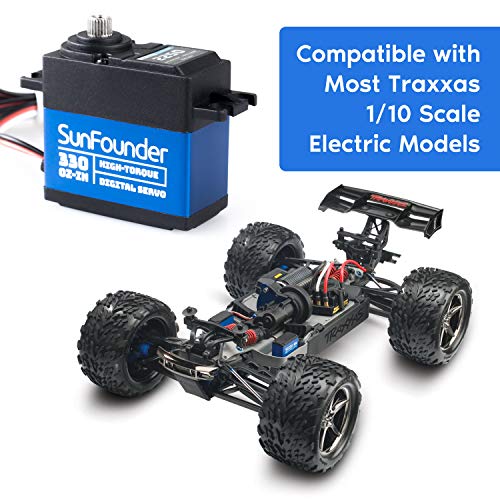 Sunfounder High Torque 330 Servo .17/330 @7.4V, Coreless Motor, Waterproof, Metal Gear(Ball Bearing) Digital Servo, Compatible With Most Traxxas 1/10 1/12 Rc Car Scale Electric Models #TOP3