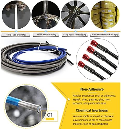 Miniatura 2 de Manguera de freno de motocicleta trenzada, tubo de embrague hidráulico AN3 de 15.748-94.488 in, tubería de aceite DOT de acero inoxidable para ATV,