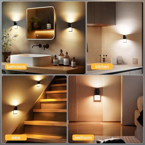 Volisun Night Lights Plug Into Wall, Dimmable Led Nightlight With Dusk To Dawn Light Sensor, 0-100Lm Adjustable Brightness, 3 Color Temperatures, Smaller Plug Black 2 Pack For Hallway,Bedroom,Bathroom thumb #5