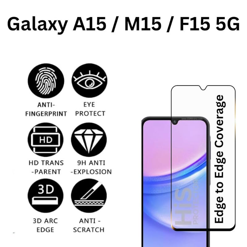Image of Tempered Glass Screen Protector For Samsung Galaxy F15 5G Smartphone With Easy Installation Kit