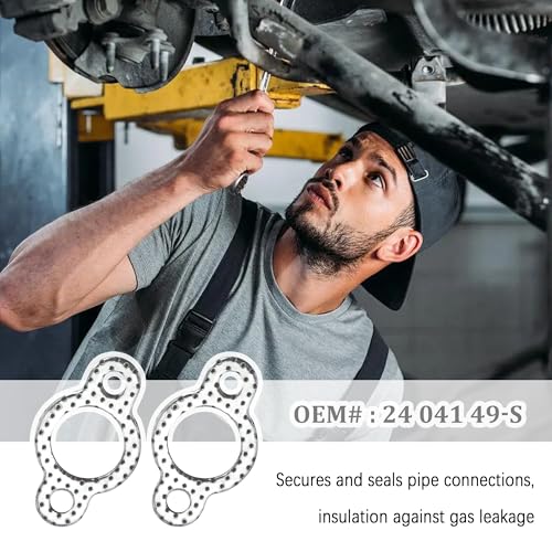 Image of 4PCS Exhaust Manifold Gasket,1.12 inch Exhaust Gasket Replacement OEM#24-041-02-5 with Two Bolt,Professional Car Accessories Exhaust Flange Gasket for CH18 CH20 CH22 CH23 CH25 Engines