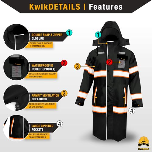 KwikSafety - Charlotte, NC - TORRENT Rain Jacket & Trench Coat ANSI OSHA Class 3 High Visibility Jacket Hi Vis Rain Gear4