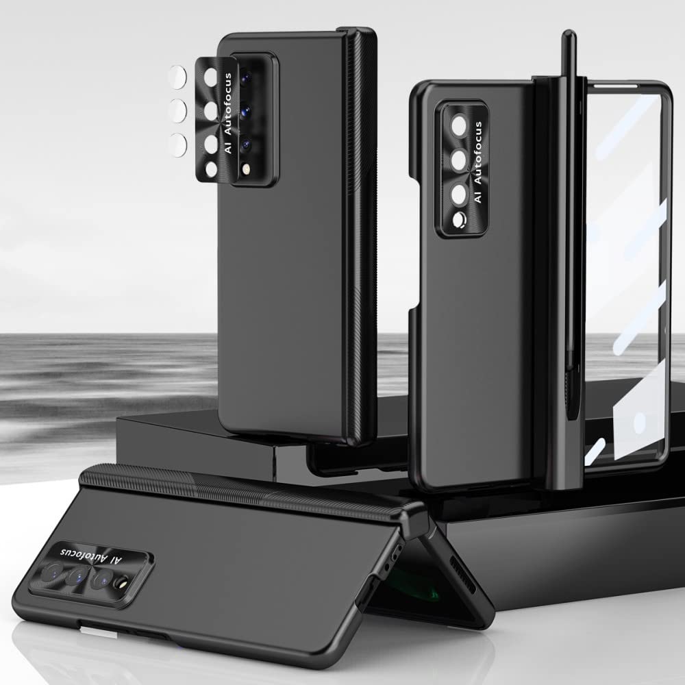 Évitez les bris d'écran sur Samsung Z Fold 4 grâce à cet étui noir avec verre - 7
