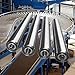 LVLDAWA Stainless Steel Conveyor Rollers, Unpowered Slide Rollers Warehouses Replacement Rollers for All Types of Moving Projects Spring Press-in Installation(L1000MM/50MM)