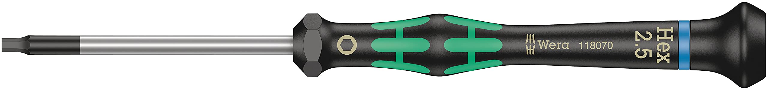 Wera05118070001 Screwdriver for Hexagon Socket 2054 2.5x60mm, Silver, Hex-Plus, 2.5 mm x 60 mm