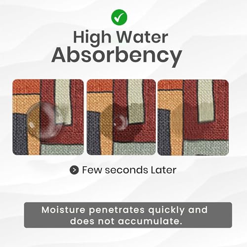 Image of Yellow Weaves 3 Pcs Anti Slip Water Soaking Floor Mat, Water Absorbent Non Slip Bath Mat, Quick Dry Mat for Bathroom, Door Mat for Home, Kitchen, Office, Kitchen (Retro Blocks)