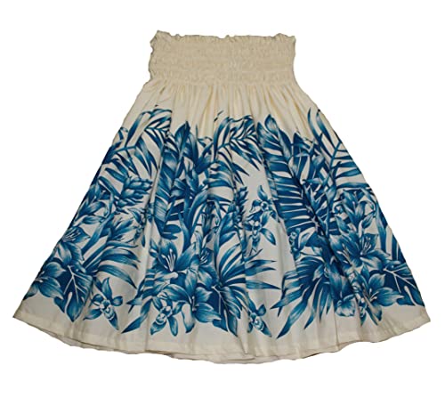 Hawaiian Pa'u Hula Skirt Hawaii Print Red Flower Or Blue Flower