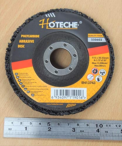 Hoteche 550602 10Pc 4-1/2 Inch X 7/8 Inch Polycarbide Abrasive Strip Disc Wheel Paint Rust Flaking Removal thumb #2