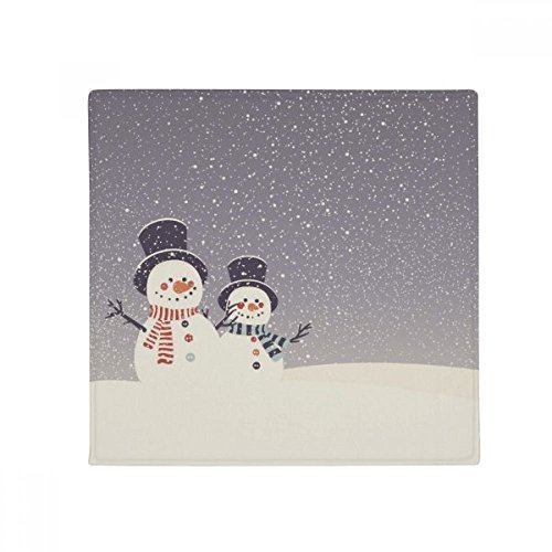 Tapis de sol bonhomme de neige antidérapant carré 80cm multicolore - 2