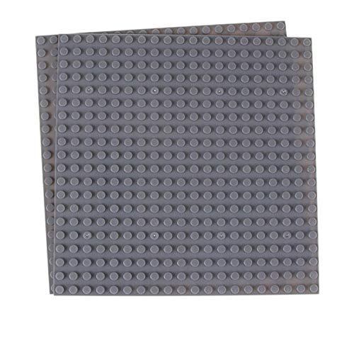 Strictly Briks Premium Grau Stapelbare Basisplatten - 10er Pack 6 "x 6" Baseplate Bundle mit 40 Grau Bonus Bausteinen Kompatibel mit Allen Hauptmarken - Tower BAU