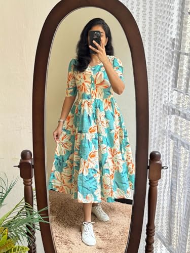 Image of Women's Rayon Printed Anarkali Kurta for Women and Girls, Regular Wear