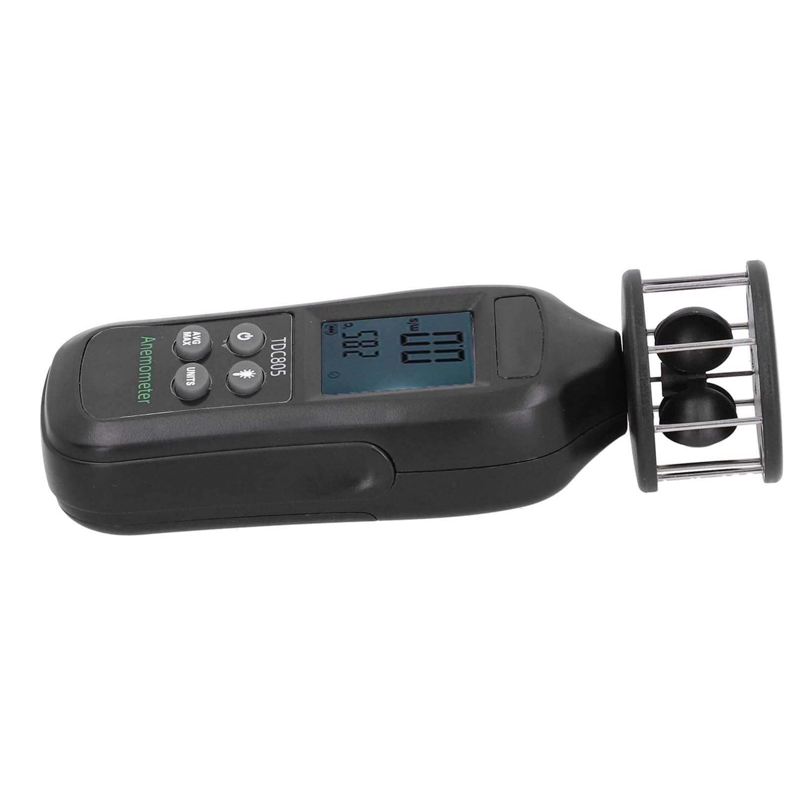 Anemómetro con pantalla digital Anemómetro portátil de 3 tazas para temperatura del viento Volumen de aire