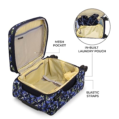 Image of Nasher Miles Bristol Expander Soft-Sided Polyester Cabin Luggage Blue Green 20 inch |55 Trolley Bag