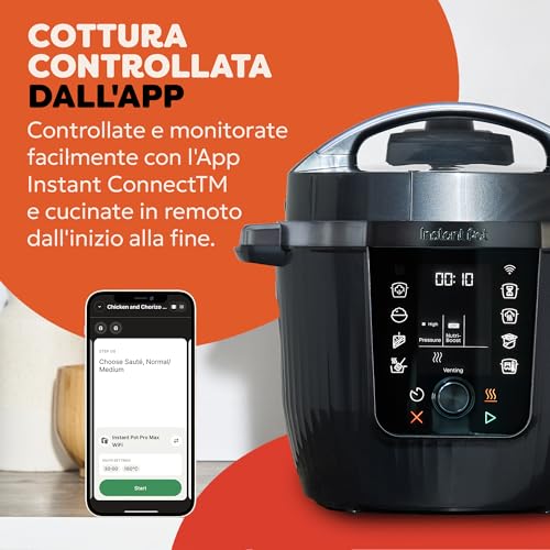 Instant Pot Pro – multicooker 10 in 1 da 5,7L, nero. Cuoce a pressione, cottura lenta, cuociriso, rosola, prepara yogurt, scalda, cuoce a vapore, sous vide, forno, funzione NutriBoost - Immagine 5