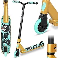 Pro Scooter - Trick Scooters | Entry Level Stunt Scooter for Kids Ages 6-12 Years and Up, Lightweight Complete BMX Freestyle Scooter for Beginners (2022 Black Gold)