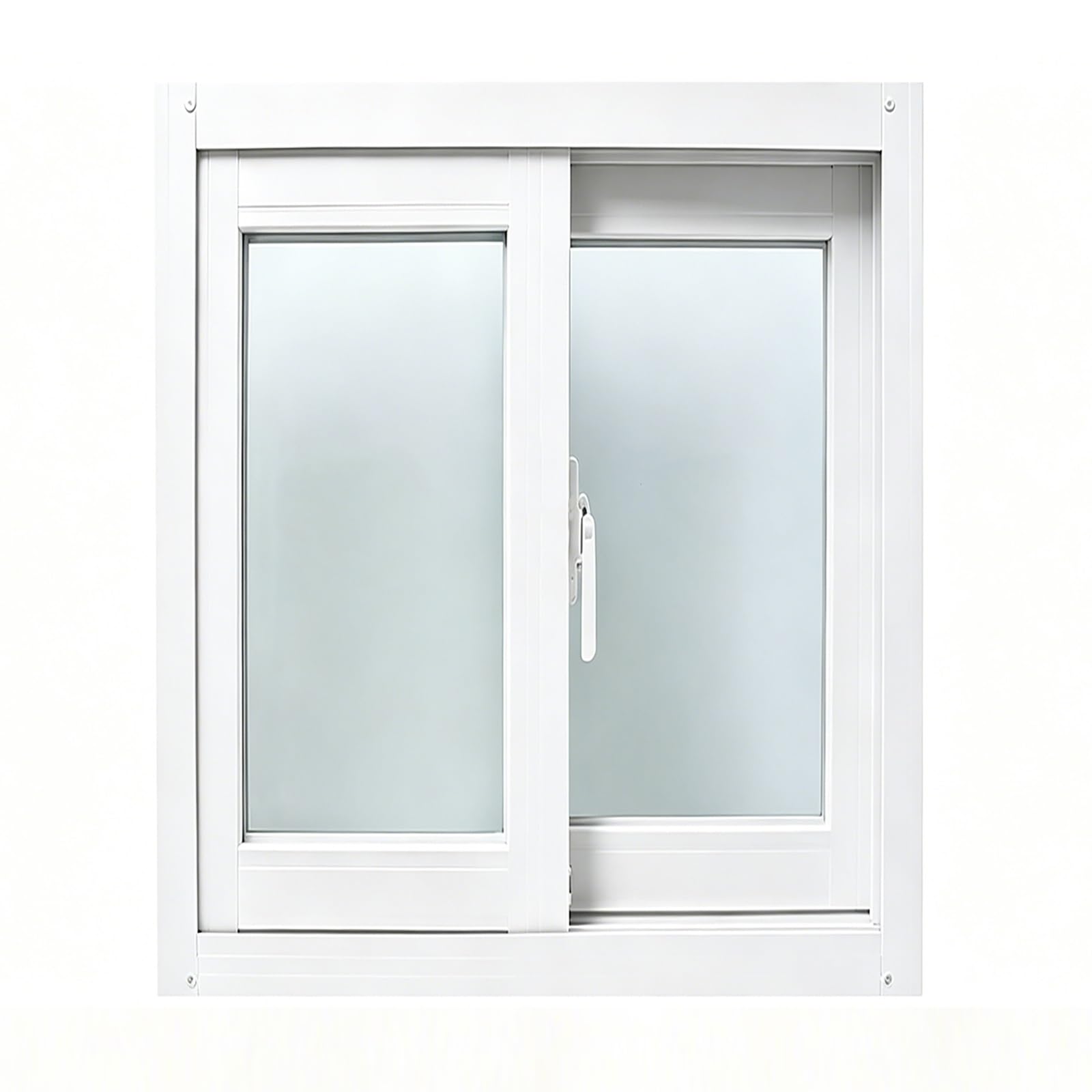 UPVC Basement Window for Shed, Bathroom & Garage, 5mm Tempered Frosted Glass with Built-in Screen, Weatherproof Sliding for Airflow(27"*21")