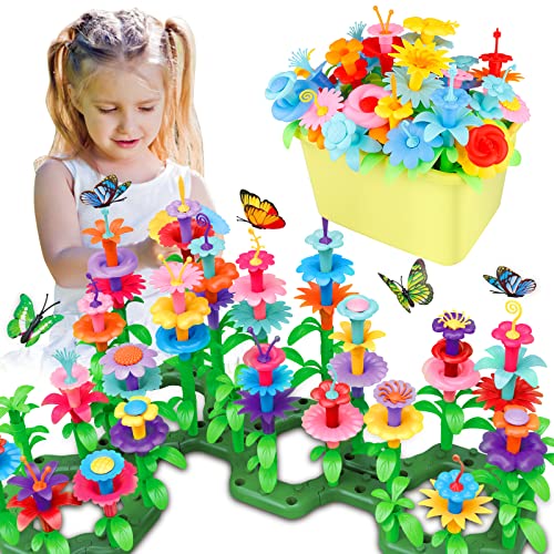 Flower Garden Building Toys For 3, 4, 5, 6, 7 Year Old Girls Boy,Stacking Game Educational Stem Toy And Preschool Garden Play Set For Toddlers, Christmas Birthday Gifts For Creativity Play , 152Pcs #TOP11