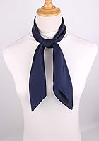 Vista 41 de Conjunto de bufanda de poliéster de gasa cuadrada de satén suave y grande para mujer, cuello de cabeza, multiuso, colores sólidos disponibles Azul