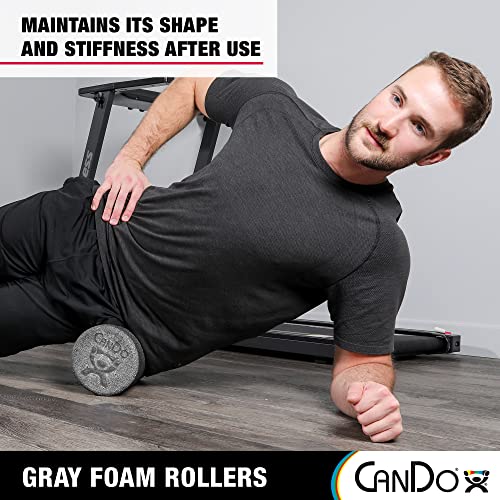 Cando Plus Round Gray Exercise Fitness Foam Rollers For Muscle Restoration, Massage Therapy, Sport Recovery And Physical Therapy 6" X 18" #TOP4