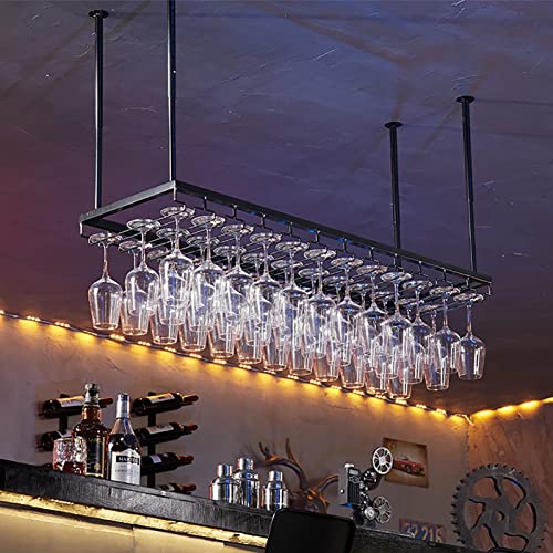 Solution de rangement élégante en métal noir pour verres à vin
