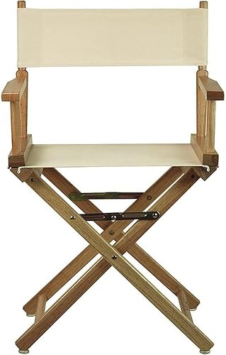 Miniatura 4 de Silla de director portátil de 18 pulgadas, estilo clásico, altura plegable, diseño con reposabrazos incorporados, 100% madera maciza con lona de